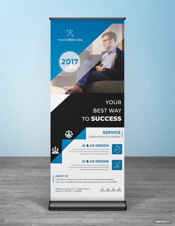 Free Multipurpose Roll Up Banner Template - AI + PSD