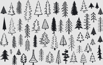 Christmas trees drawn PNG collection Christmas trees drawn PNG collection