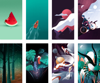 Collection of illustrations wallpapers for mobile phone by GAL SHIR