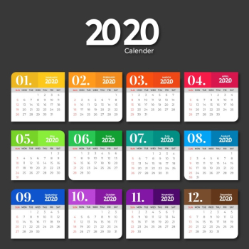 2020 Calendar - AI template