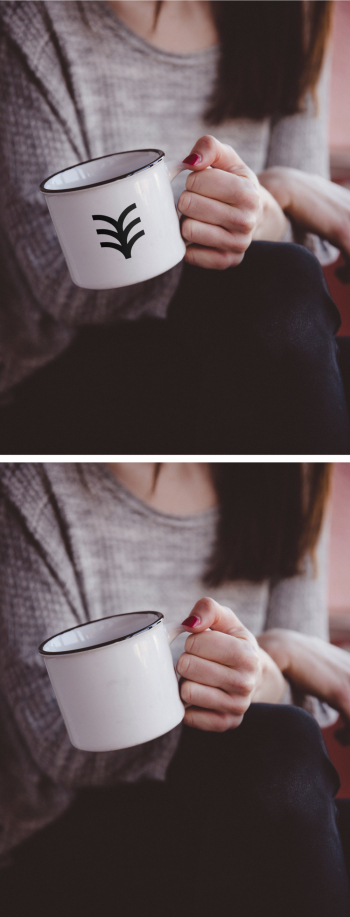 Hand Holding Metal Mug Mockup