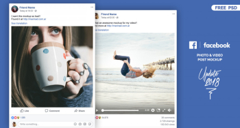 FREE Facebook Post Mockup PSD – 2018