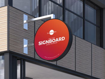 Outside Restaurant Sign Board PSD Mockup