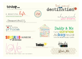 Typography set in PSD format