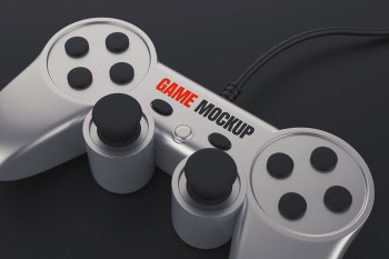Silver Game Controller Mockup Silver Game Controller Mockup