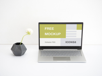 Workspace Laptop Mockup - PSD template