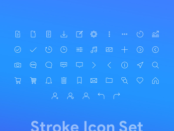 Web - Stroke Icon set + Icon Set - PSD template