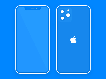 Flat Minimal iPhone 11 Pro Mockup Sketch