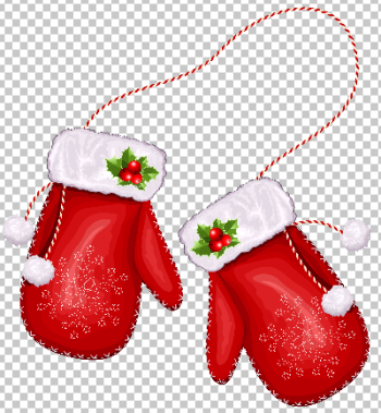 Christmas Santa Gloves - Pair of red and white Gloves