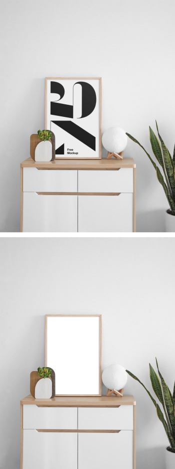 Poster on Cabinet Mockup