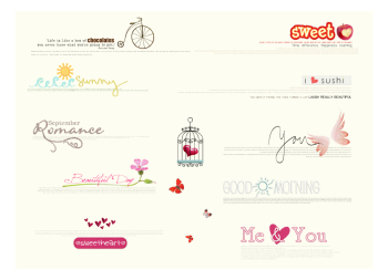 Typography set in PSD format