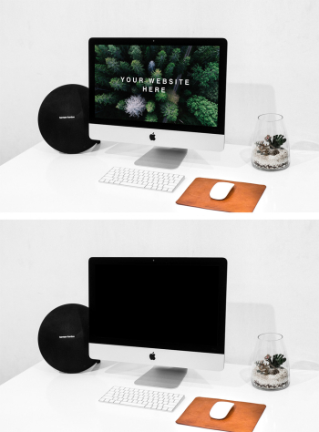 Workspace iMac PSD Mockup