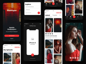 Mobile Wallpaper Download App - UI kit - AI, XD format