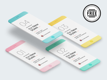 10 Minimal iPhone Mockups - PSD template