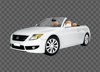 Side view of a white convertible in 3D - Car PNG