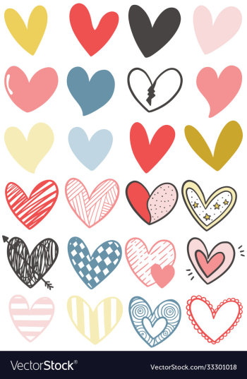 0038 hand drawn scribble hearts