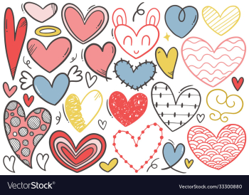 0074 hand drawn scribble hearts