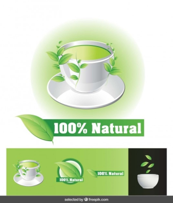 100% natural tea illustration 100% natural tea illustration