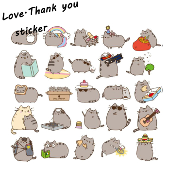 100 Pcs/lot Cartoon Pusheen Cat Cute Stickers For Tab Phone Laptop ...