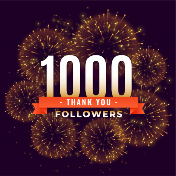 1000 followers thank you celebration firework template Free Vector 1000 followers thank you celebration firework template Free Vector
