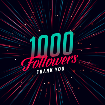 1000 social media followers template Free Vector 1000 social media followers template Free Vector
