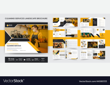 16 page landscape house cleaning brochure design