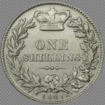 1881 Great Britain Silver Shilling KM.734.4 - Very Fine Details (clean