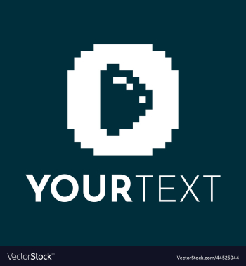 1bit pixel art logo of play button 1bit pixel art logo of play button