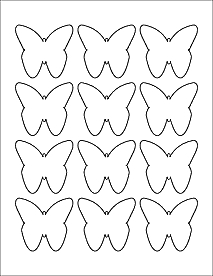 2.2901" x 2.1094" Butterfly Labels - Butterfly Stickers - White ...