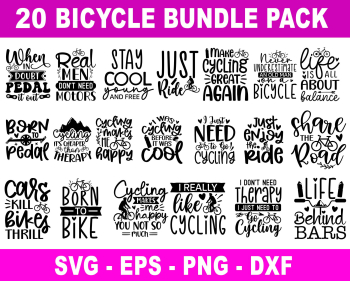 20 Bicycle bundle pack SVG