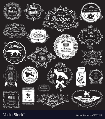 20 Vintage hand drawn Logos vector image 20 Vintage hand drawn Logos vector image
