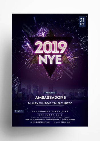 2019 New Year Eve – Free PSD Flyer Template 2019 New Year Eve – Free PSD Flyer Template