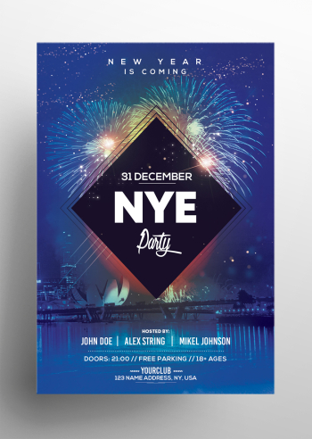 2019 NYE Party – Free New Year PSD Flyer 2019 NYE Party – Free New Year PSD Flyer