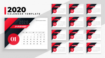 2020 calendar modern geometric template Free Vector 2020 calendar modern geometric template Free Vector