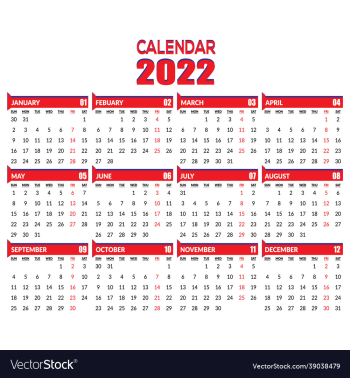 2022 year calendar isolated on white background ve 2022 year calendar isolated on white background ve