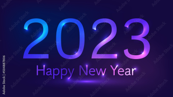 2023 Happy New Year neon background