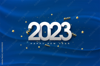 2023 happy new year on blue cloth background 2023 happy new year on blue cloth background