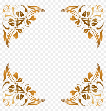 28 Collection Of Frame Design Flower Clipart - Gold Floral Border Png