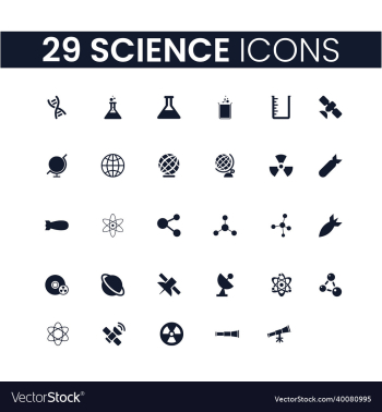 29 science icons set