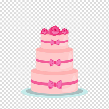 3-layer birthday cake illustration, Wedding cake Layer cake Cupcake Birthday cake, pink cake transparent background PNG clipart