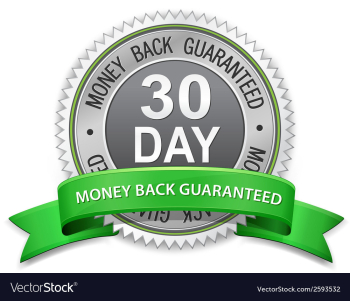 30 day money back guaranteed label