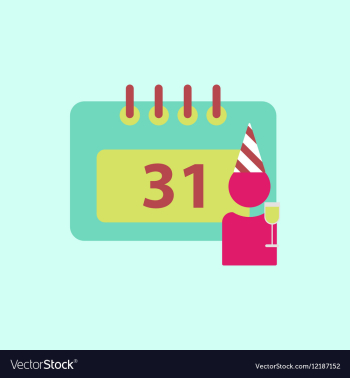 31st of december calendar vector image 31st of december calendar vector image