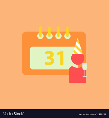 31st of december calendar vector image 31st of december calendar vector image