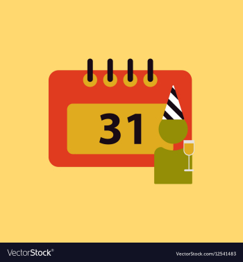 31st of december calendar vector image 31st of december calendar vector image
