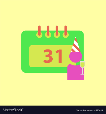 31st of december calendar vector image 31st of december calendar vector image