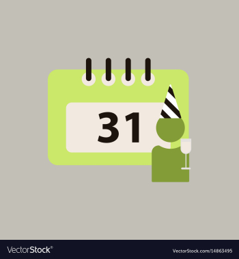 31st of december calendar vector image 31st of december calendar vector image
