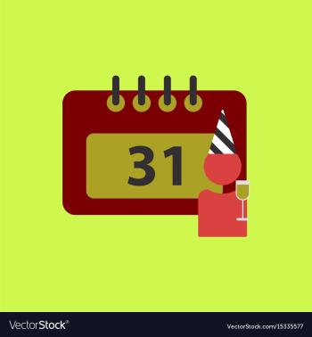 31st of december calendar vector image 31st of december calendar vector image