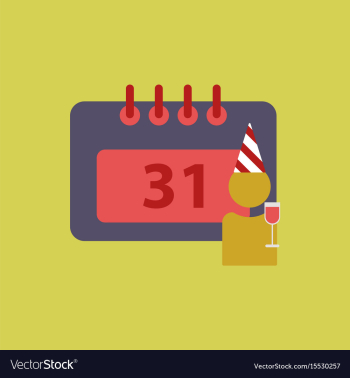 31st of december calendar vector image 31st of december calendar vector image