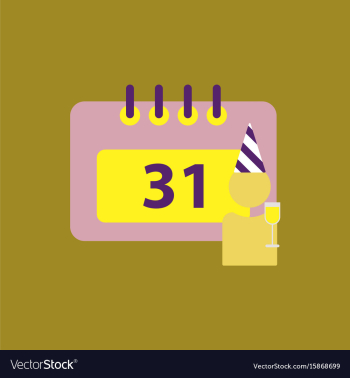 31st of december calendar vector image 31st of december calendar vector image