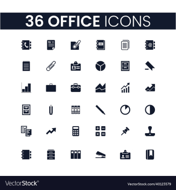 36 office icons set 36 office icons set